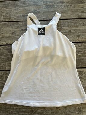 ADIDAS bra top tank with design on back, size L.
